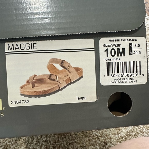 Natural Reflections Taupe Maggie Women's Crisscross Toe Sandals - Picture 2 of 5